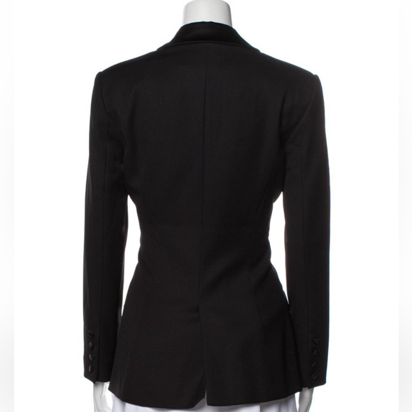 St John Evening Wool Button Up Black Classic Blazer - Picture 3 of 3